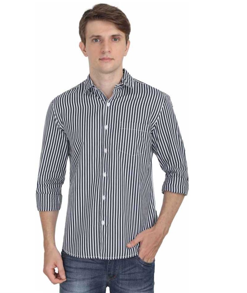 Cotton Silk Blend Striped Shirt Fabric  (Unstitched)